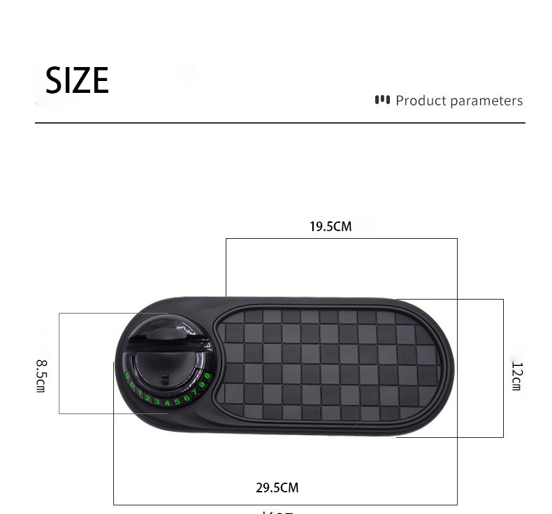3-in-1 Car Dashboard Mat | 360° Rotating Phone Holder + Anti-Slip Storage Pad + Hidden Parking Contact Plate