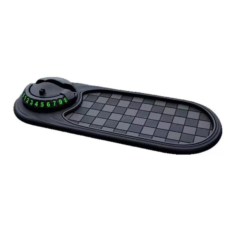 3-in-1 Car Dashboard Mat | 360° Rotating Phone Holder + Anti-Slip Storage Pad + Hidden Parking Contact Plate