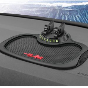 Multifunctional 3-in-1 Car Dashboard Mat | 360° Rotating Phone Holder + Anti-Slip Storage Pad + Hidden Parking Contact Plate